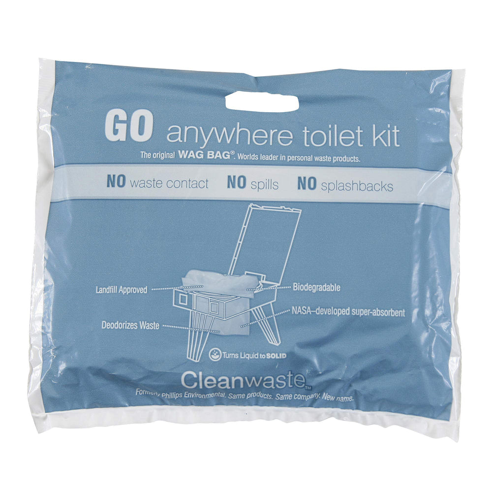 Cleanwaste ThePETT portable toilet kit ready for on the go trips and easy setup.