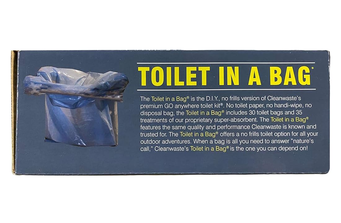 Cleanwaste Toilet-in-a-Bag sealed bag, easy transport after use.