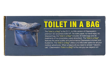 Cleanwaste Toilet-in-a-Bag sealed bag, easy transport after use.