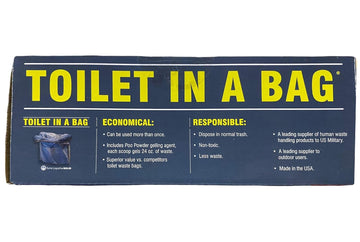 Cleanwaste Toilet-in-a-Bag for camping, ready for quick sanitation.