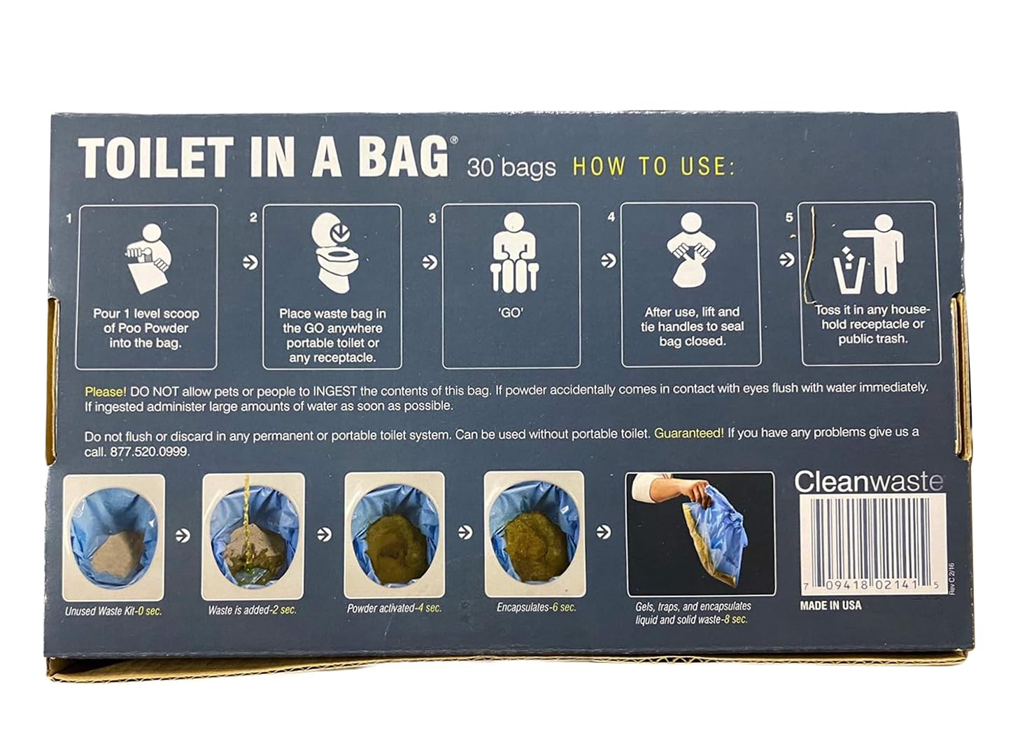 Cleanwaste 30 Pack in travel kit, ideal for outdoor adventures.
