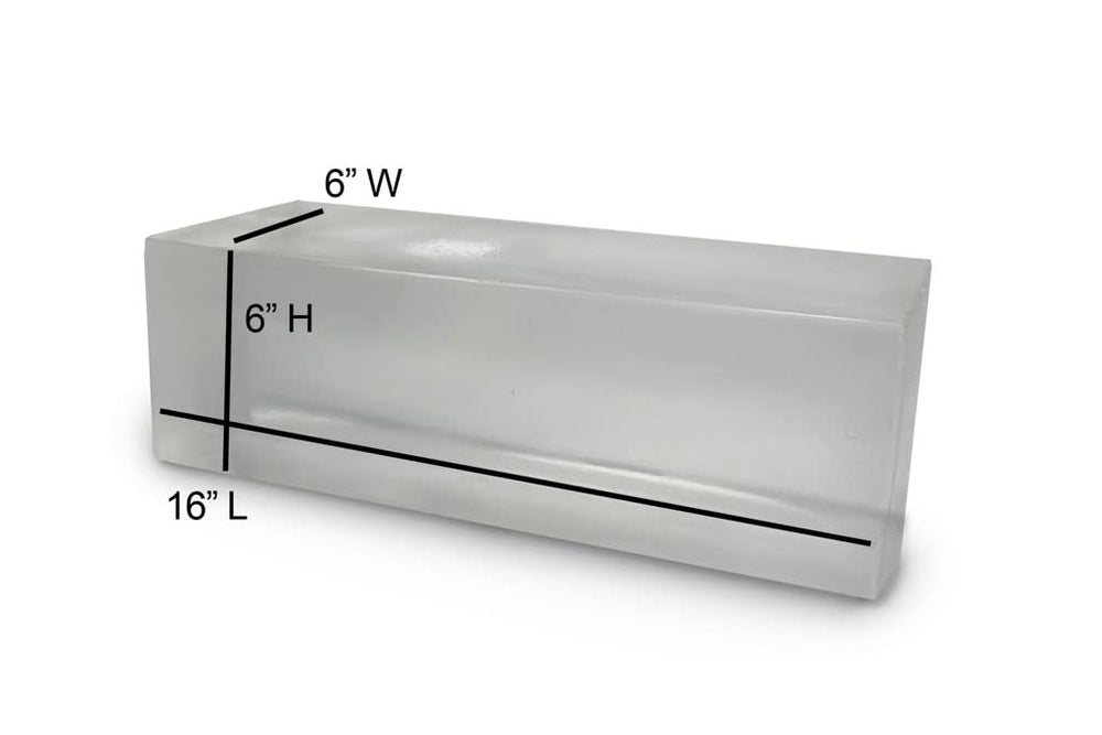 Close-up of Clear Ballistics FBI Block showing 100% synthetic, temperature-stable gel.