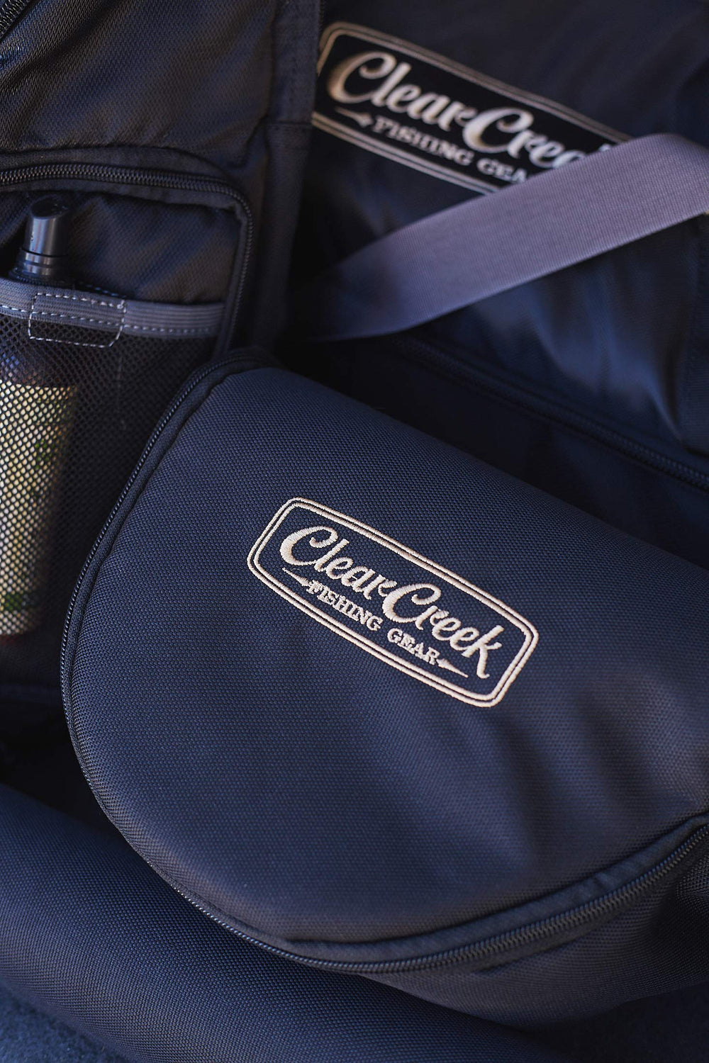 Open interior with padded storage compartments