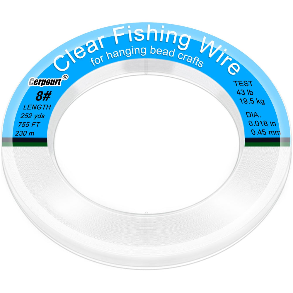 Clear monofilament fishing wire on spool