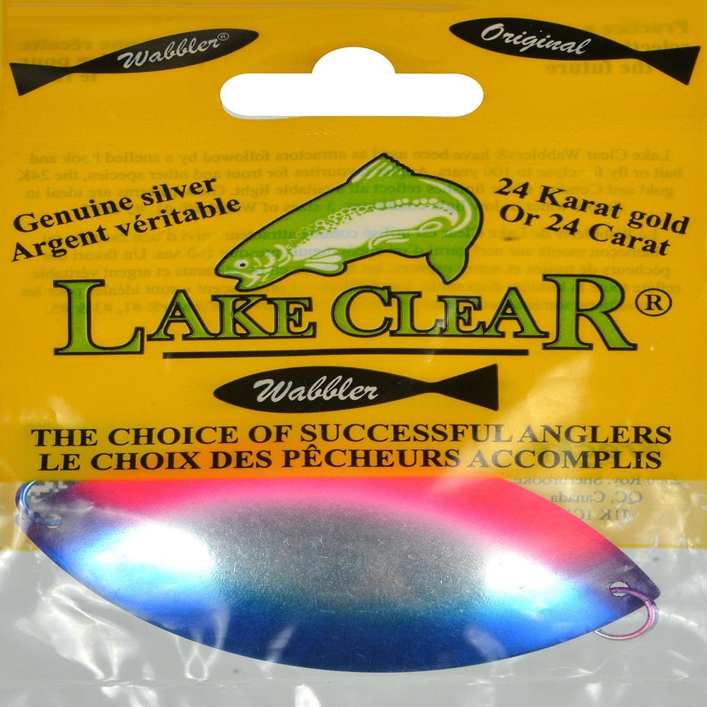Clear Lake LCW1 wobble lure with candied ice and silver back for versatile trout fishing