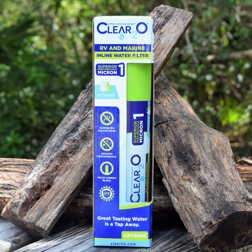 CLEAR2O filter connected to a garden hose for easy installation