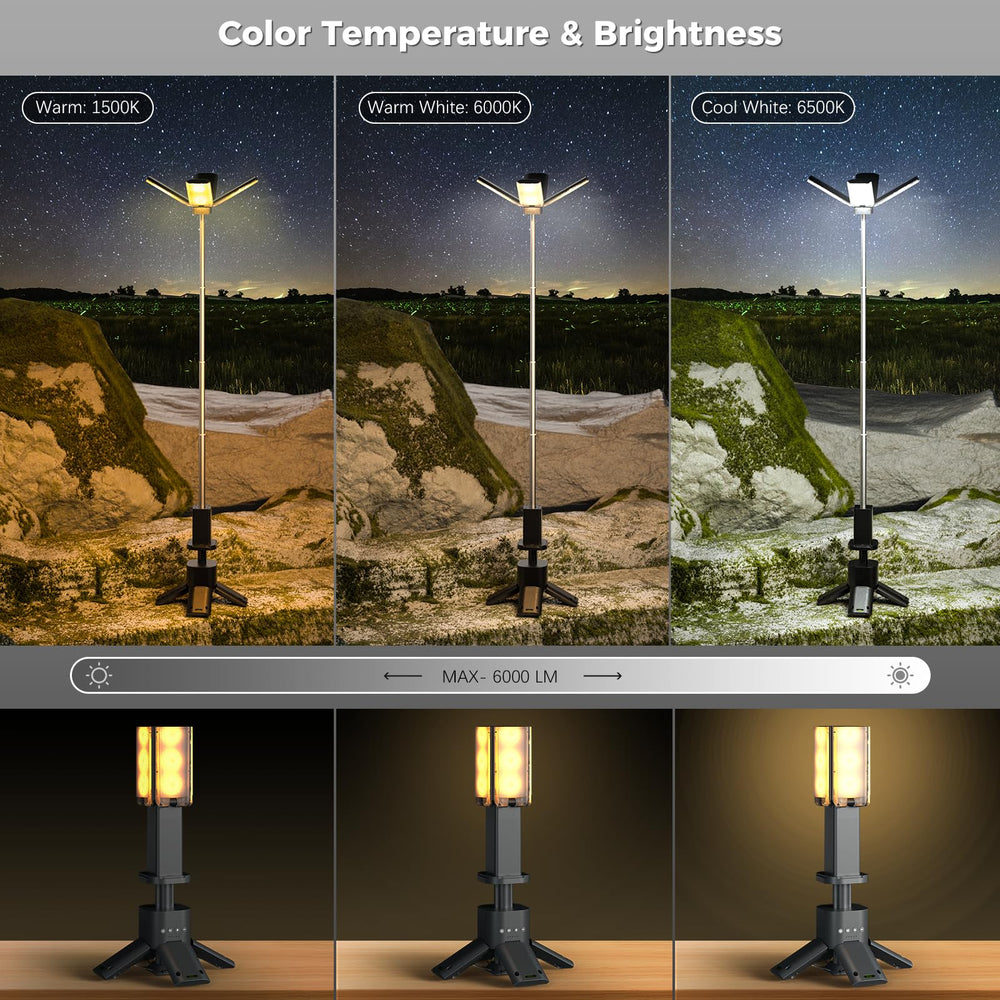 Clemas 1500-lumen top lamps provide bright area illumination at night.