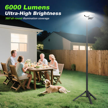 Clemas camping-light-stand-extended-height shows adjustable height for versatile camping setups.