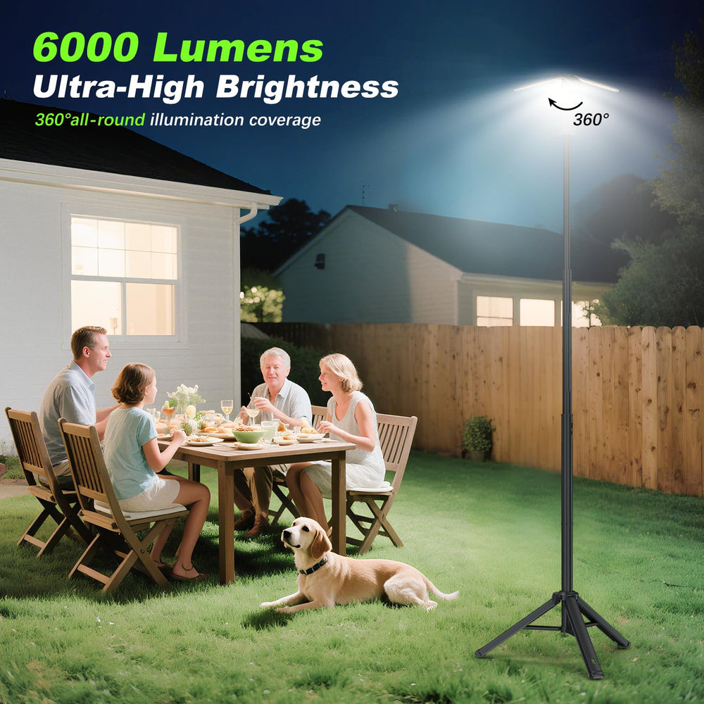 Clemas camping-light-stand-extended-height shows adjustable height for versatile camping setups.