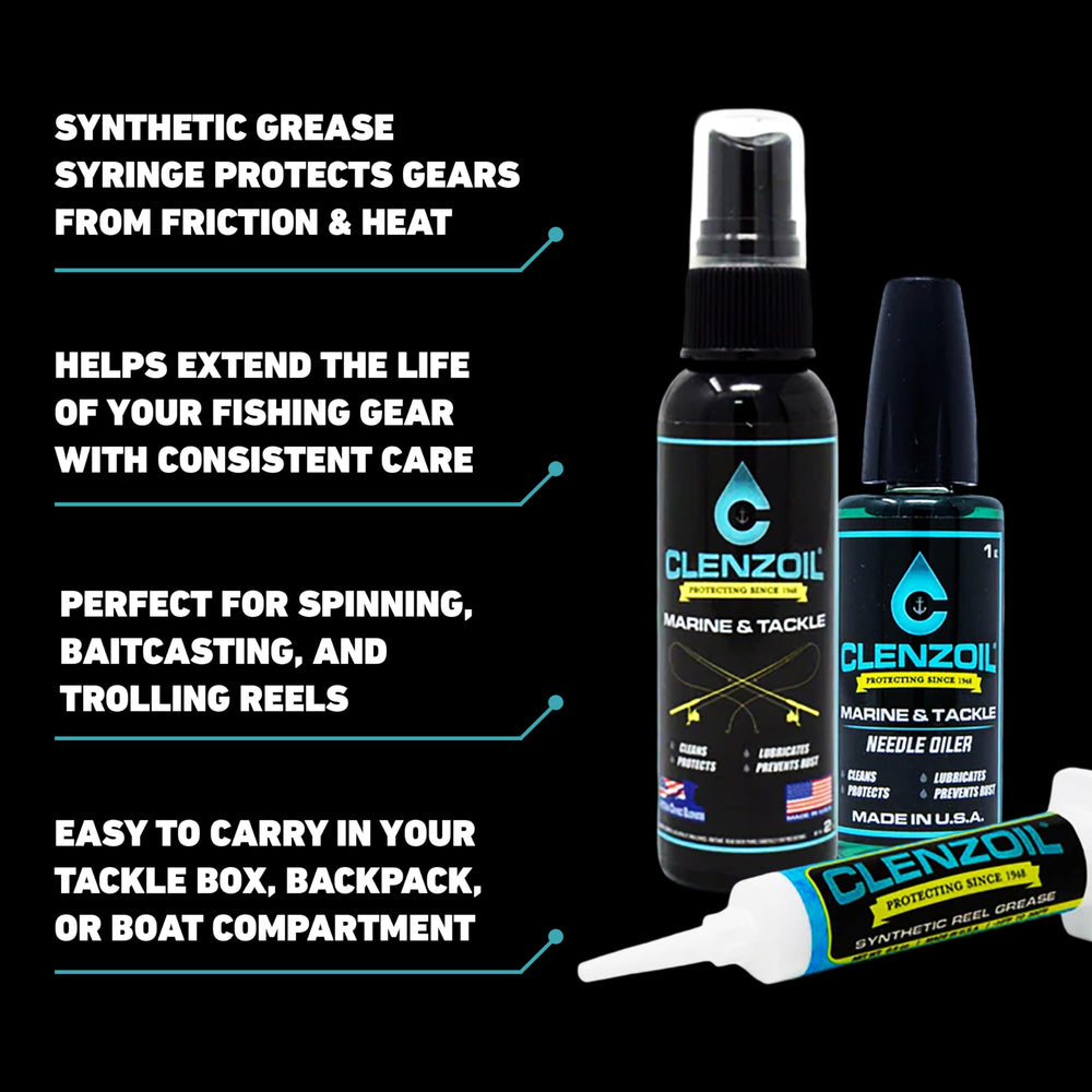 Clenzoil cotton swabs for precision cleaning in tight reel gaps
