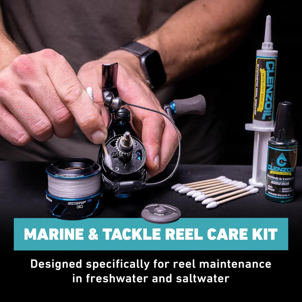 Clenzoil needle oiler 1oz shows precise oiling for reel components