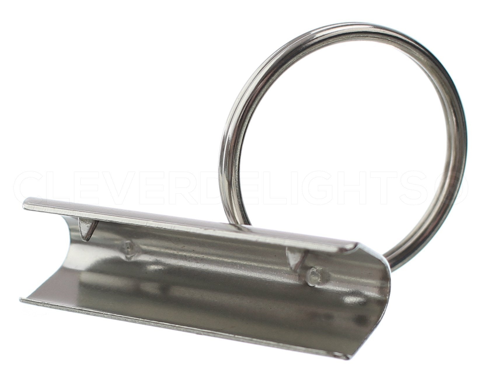 CleverDelights split key rings show 1-3/16-inch diameter for secure, easy-key organization.