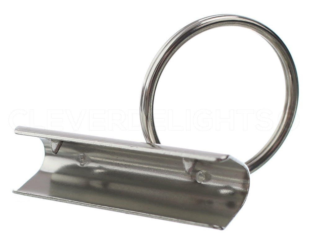 CleverDelights split key rings show 1-3/16-inch diameter for secure, easy-key organization.