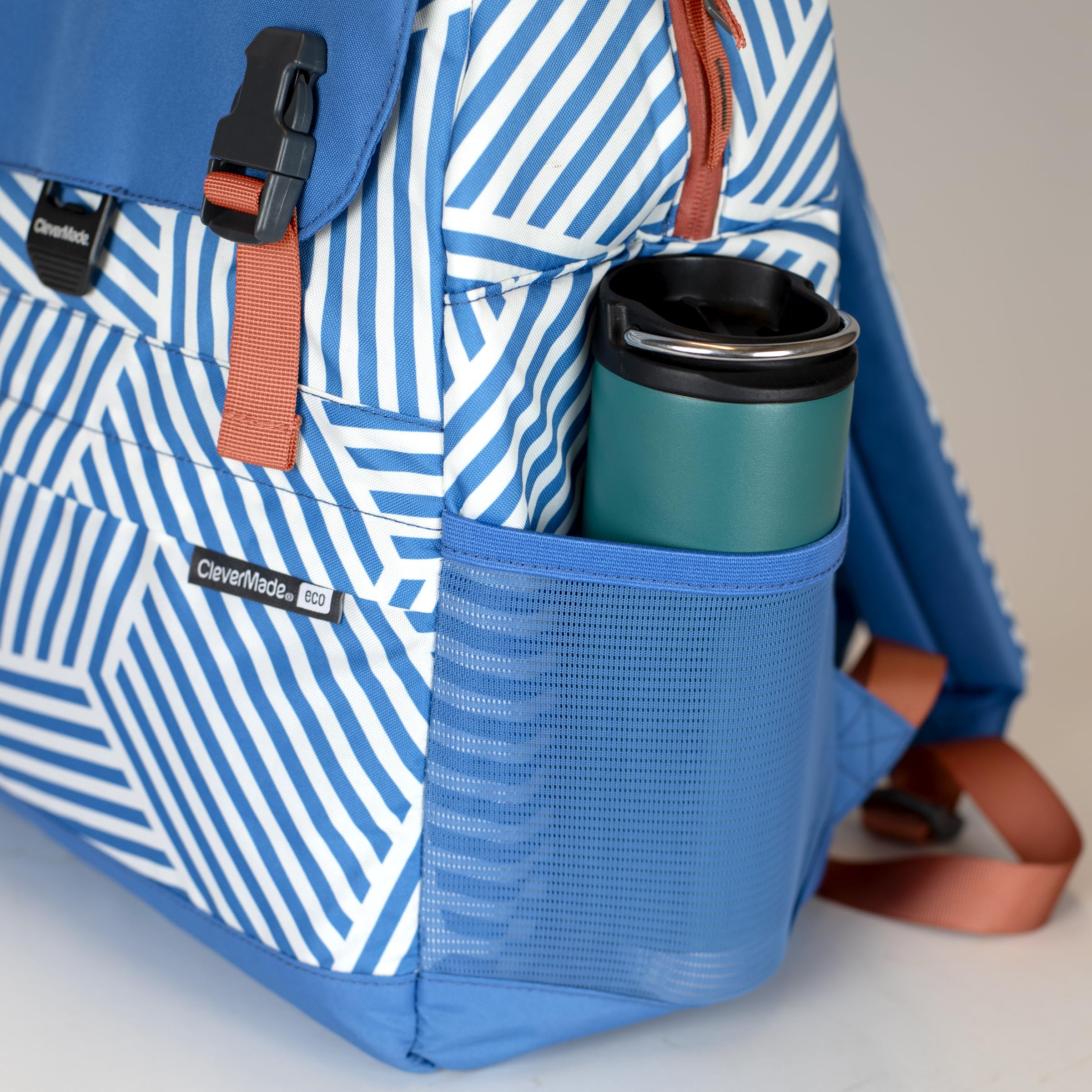 CleverMade Coronado Backpack Cooler outer zip pocket stores essentials securely.