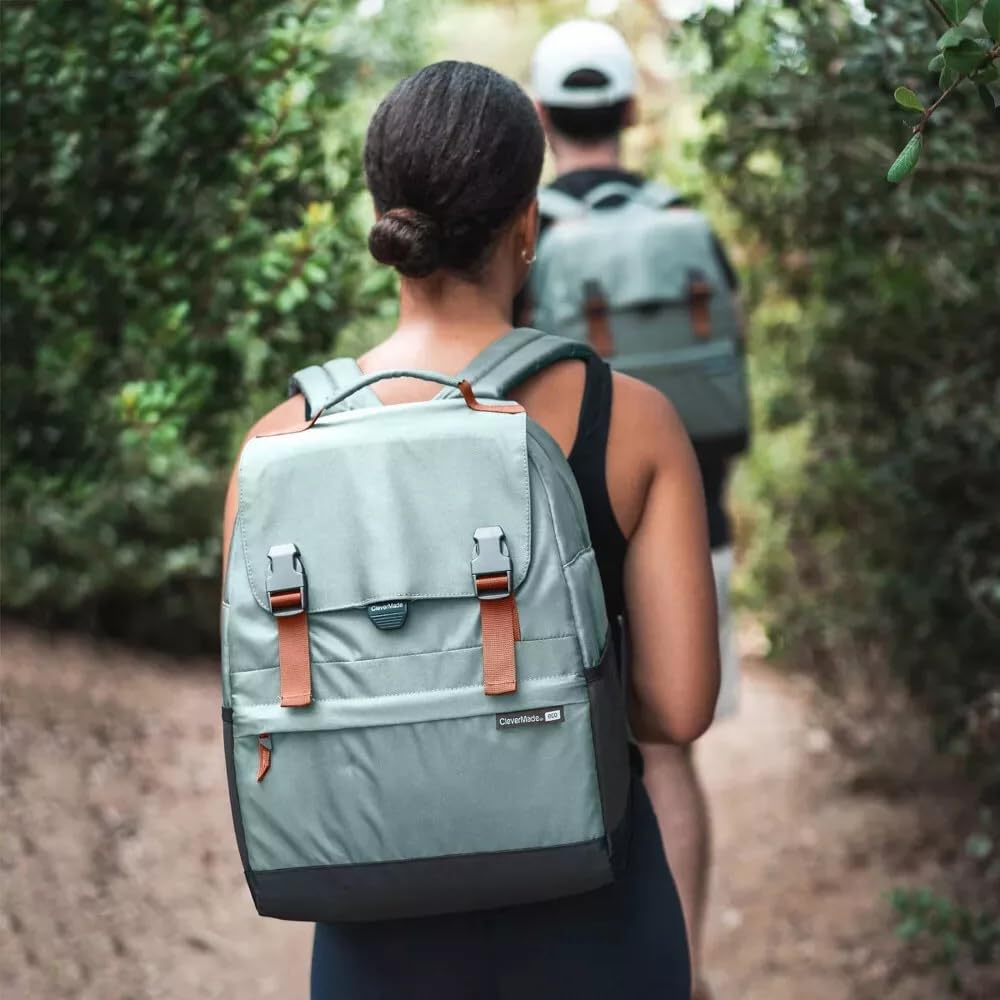 CleverMade Coronado Backpack Cooler side mesh pockets for water bottles on the go.