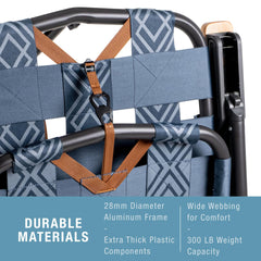 CleverMade Kove Twilight Blue chair with hands-free carrying strap