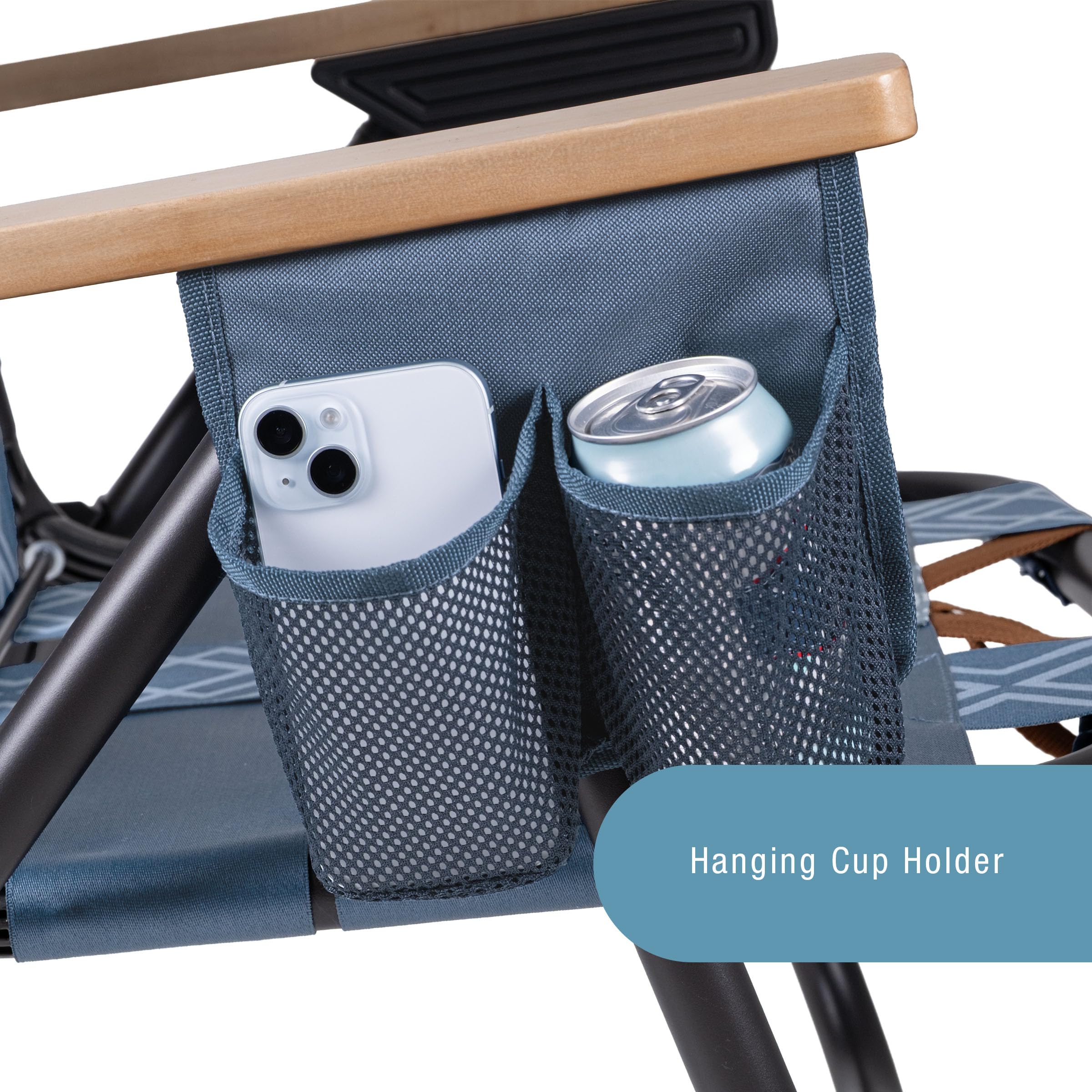 CleverMade Kove Twilight Blue chair with two cup holders