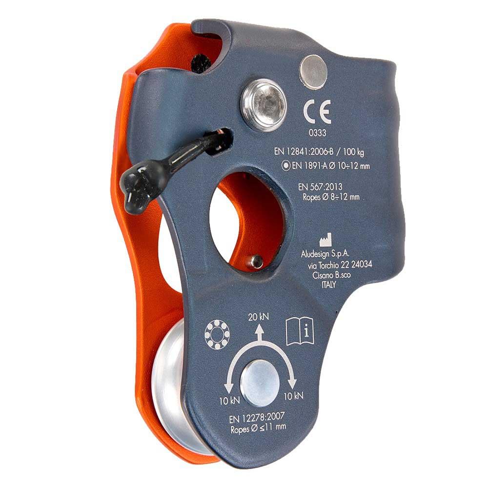 Climbing Technology CRIC side view in anthracite-orange, enhances secure attachment on climbs