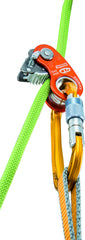 Climbing Technology RollnLock cam operation close up, rope ascender mode.