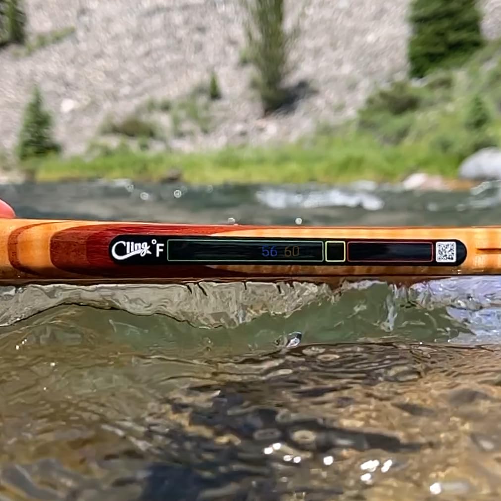 Cling Temperature Tape green zone indicating a safe water temperature for trout