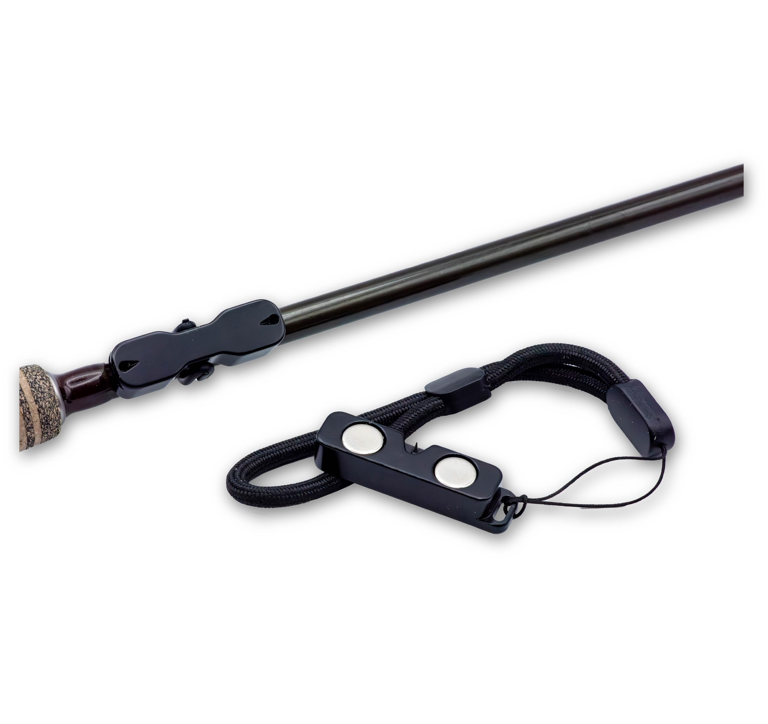 Cling Mag Grab Rod Rack on vest enables quick lure changes with one hand