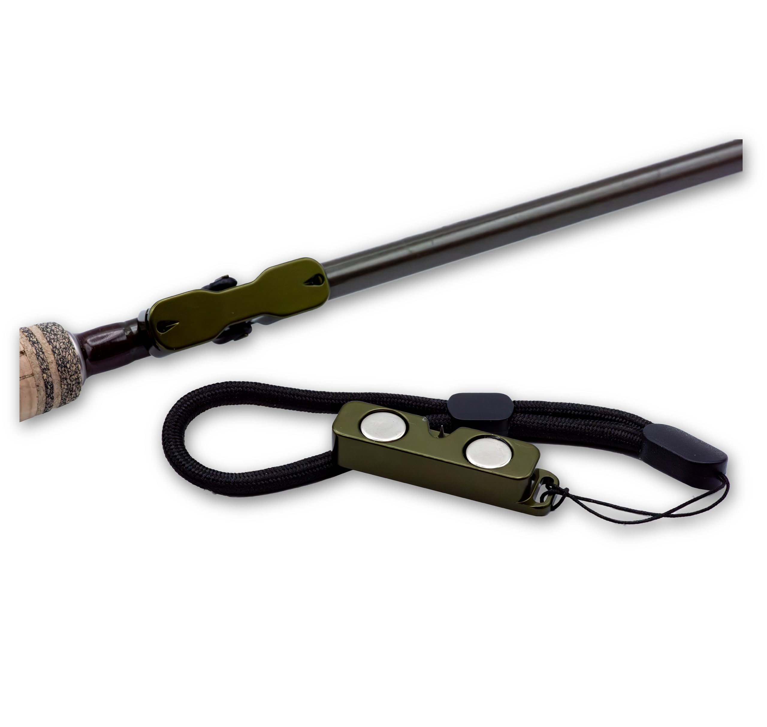 Cling Mag Grab Rod Rack mounted on a vest for quick rod access.