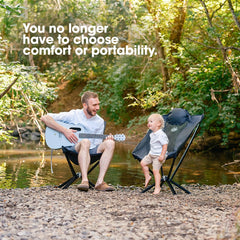CLIQ EpiQ chair with carrying bag highlights portable setup for quick adventures.