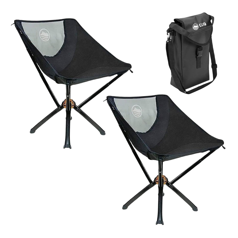 CLIQ Portable Chair Version 1.0 folded for easy transport and quick outdoor seating.