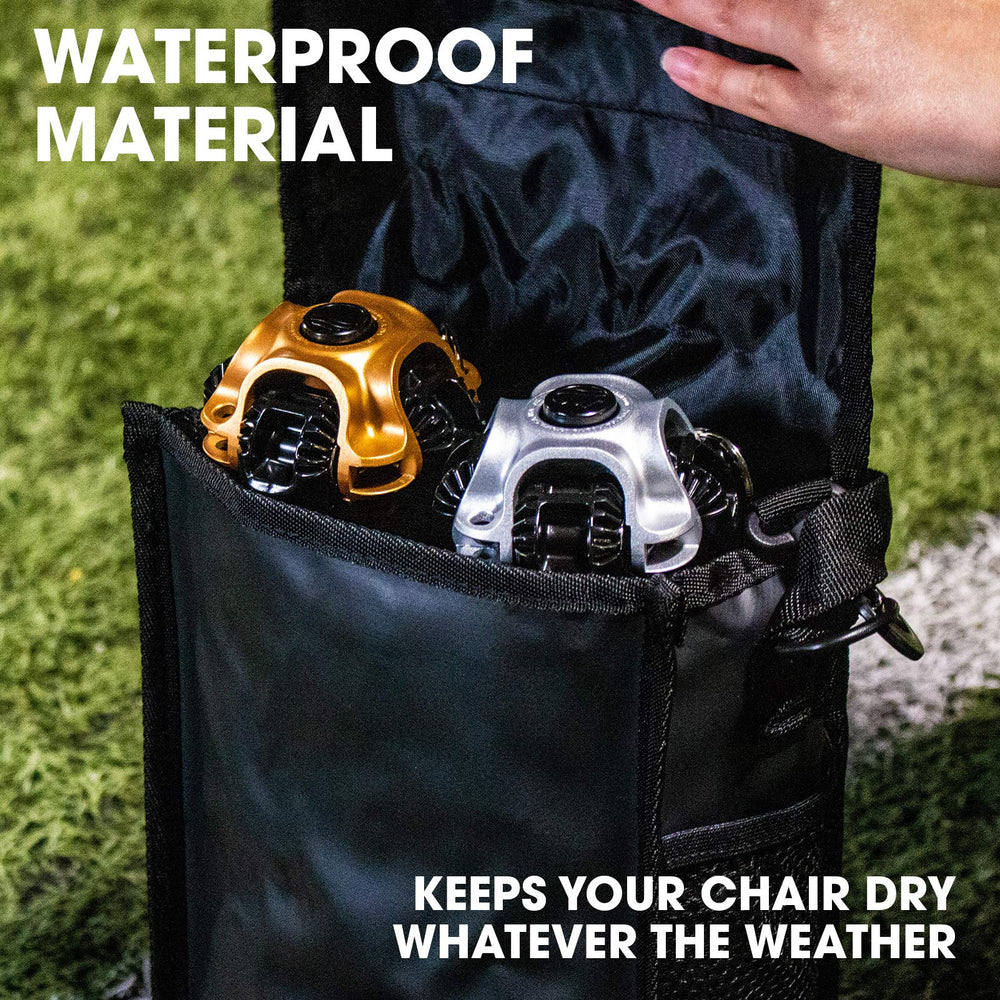 CLIQ Waterproof Chair Bag mesh pocket keeps small items within reach
