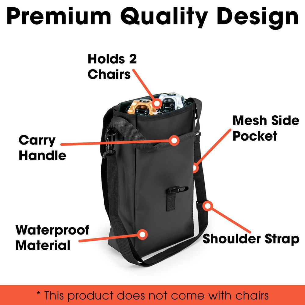 CLIQ Waterproof Chair Bag adjustable shoulder strap enables hands free camping trips