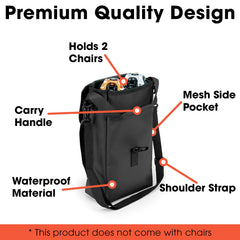CLIQ Waterproof Chair Bag adjustable shoulder strap enables hands free camping trips