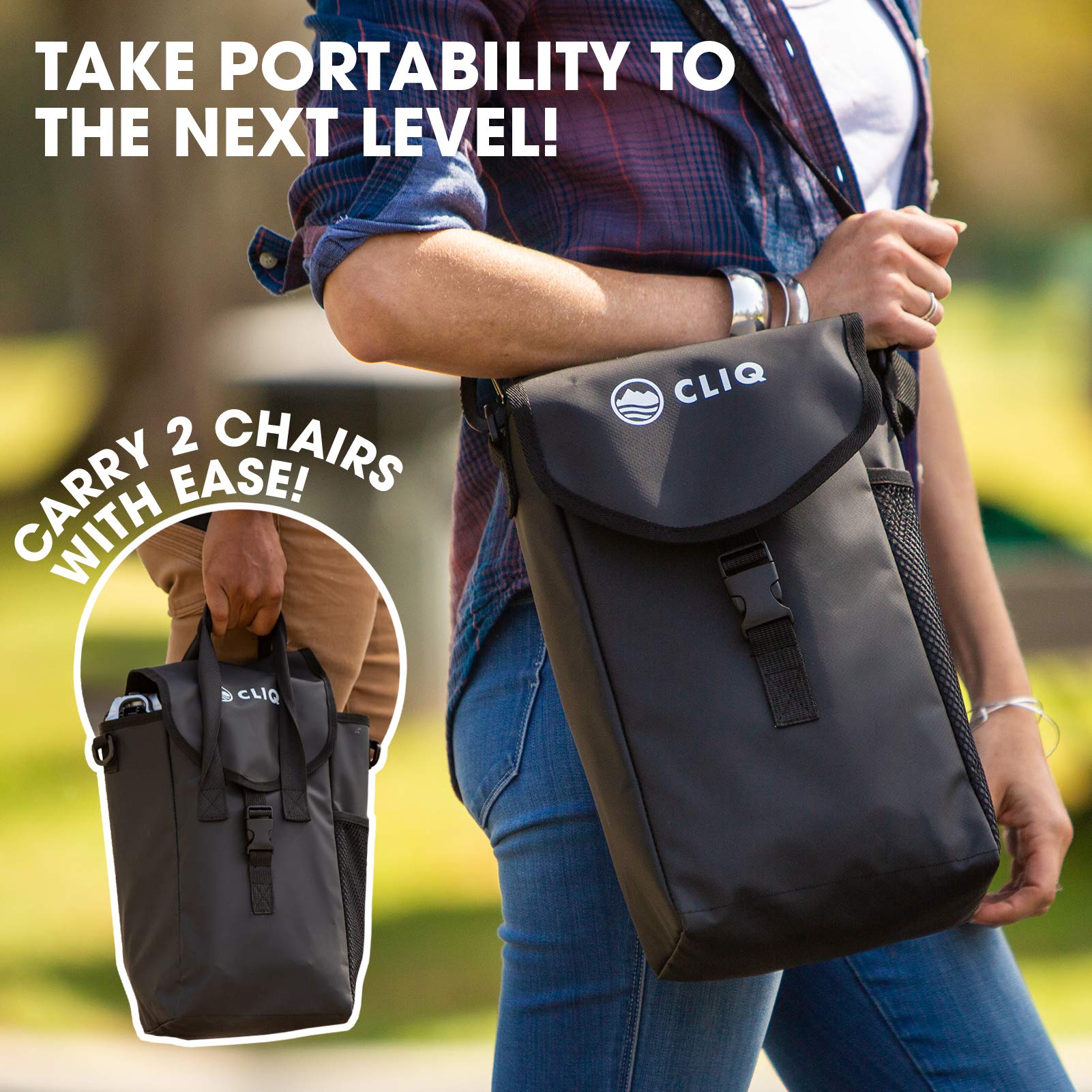 CLIQ Waterproof Chair Bag weighs 0.7 pounds for light travel
