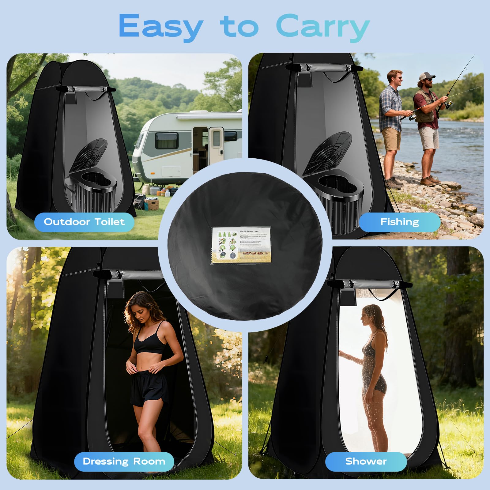 Clirass privacy tent interior shows light-blocking silver coating and airflow.