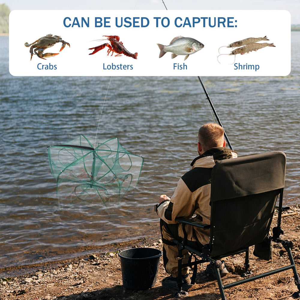 Portable crawdad trap for crabs, baitfish, and small shrimp