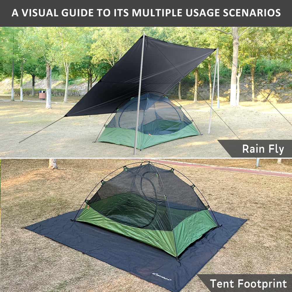 Clostnature tarp features 210D Oxford fabric with PU3000 coating for weather resistance.