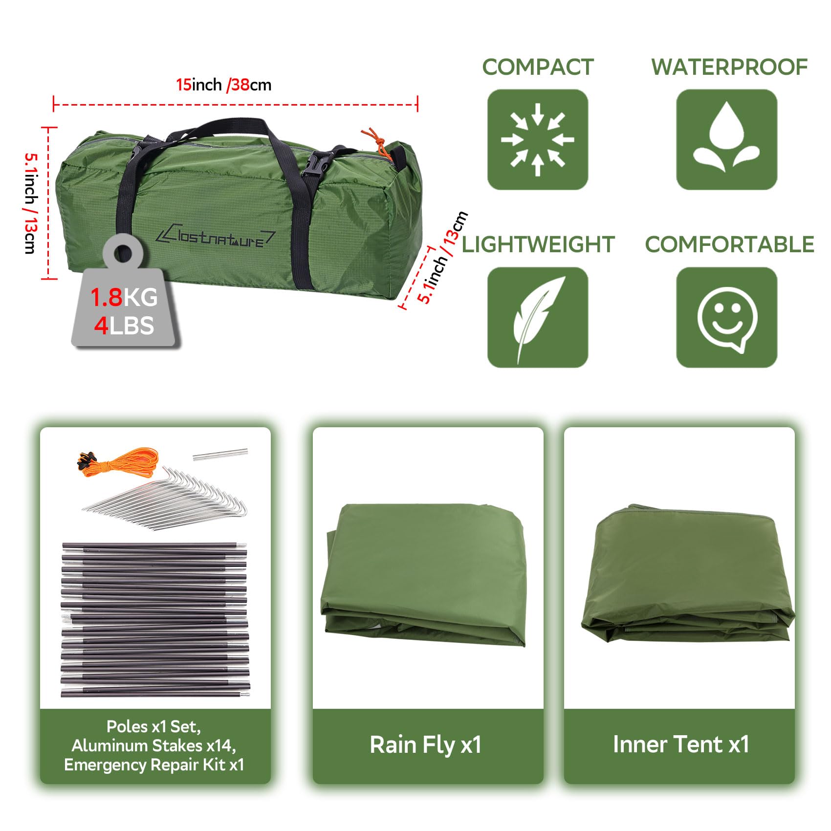 Clostnature Crux tent complete packaging ready for trail use