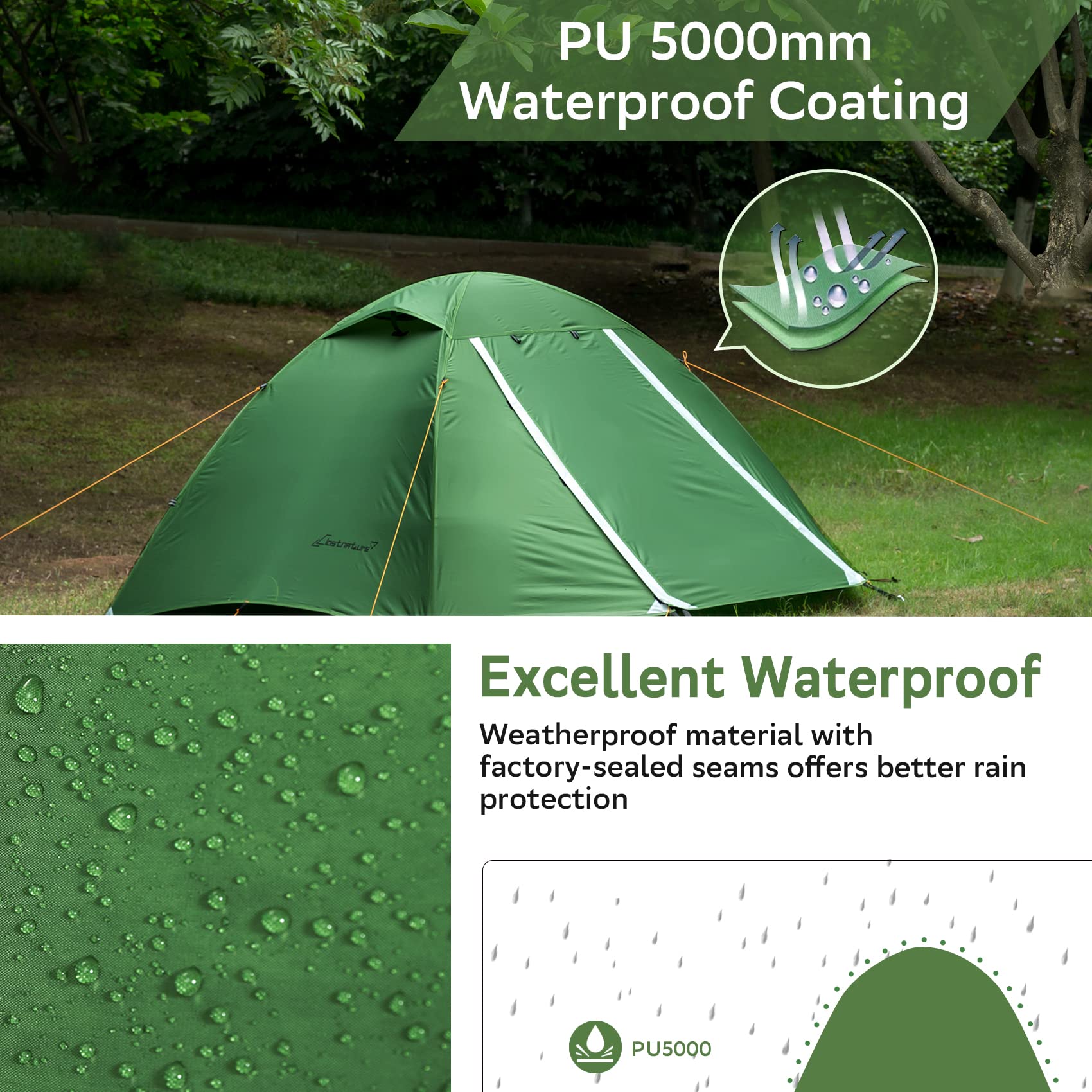 Clostnature Polaris tent assembly demonstrates quick setup with aluminum poles