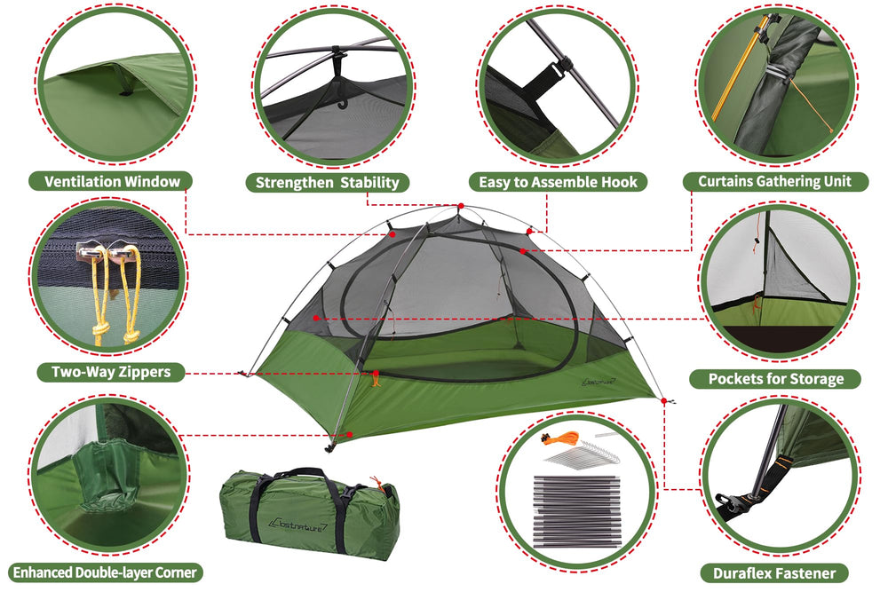 Clostnature Polaris tent-dimension reveals roomy interior for gear and small companions