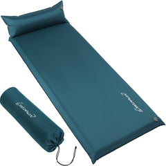 Clostnature self-inflating sleeping pad inflated view shows 3-inch memory foam for cushioned comfort.