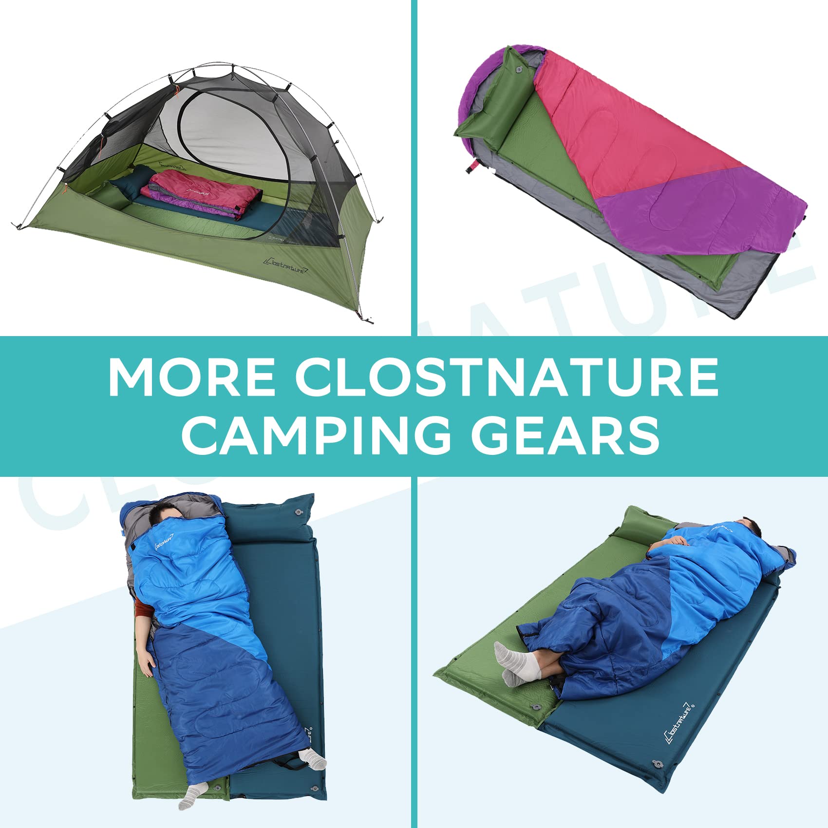 Clostnature self-inflating sleeping pad quick-valve inflates in minutes for easy setup