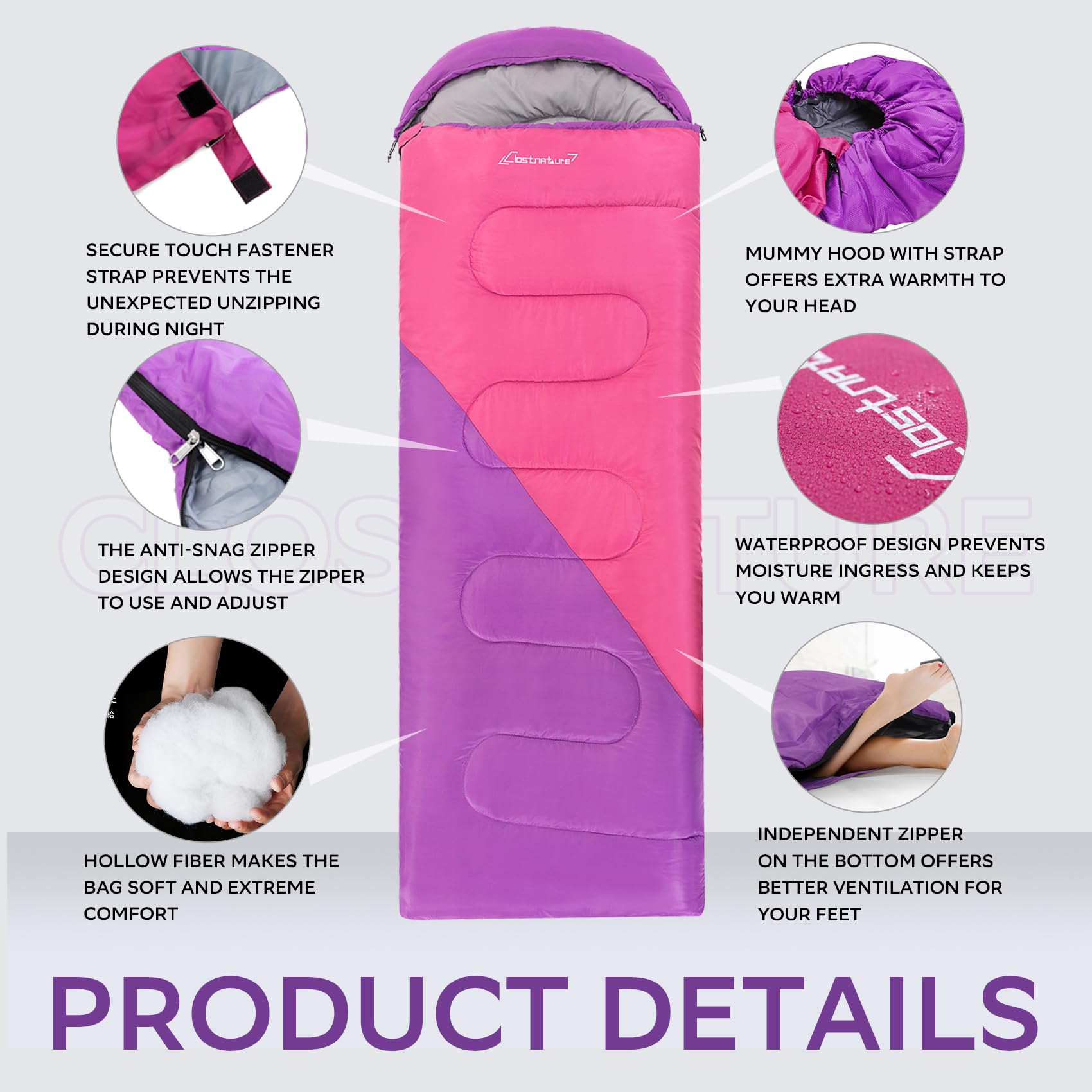 Clostnature waterproof fabric keeps belongings dry and stain-resistant