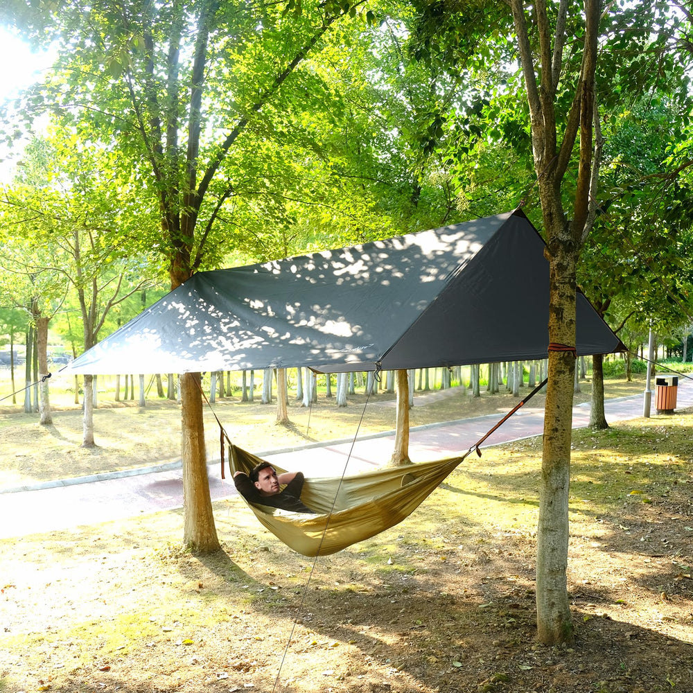 Clostnature tarp includes a storage bag to keep gear organized and clean.