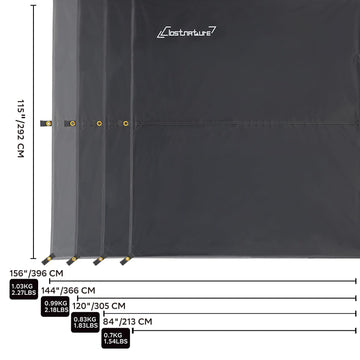 Clostnature tarp full-coverage shelter provides rain protection and shade for outdoor adventures.