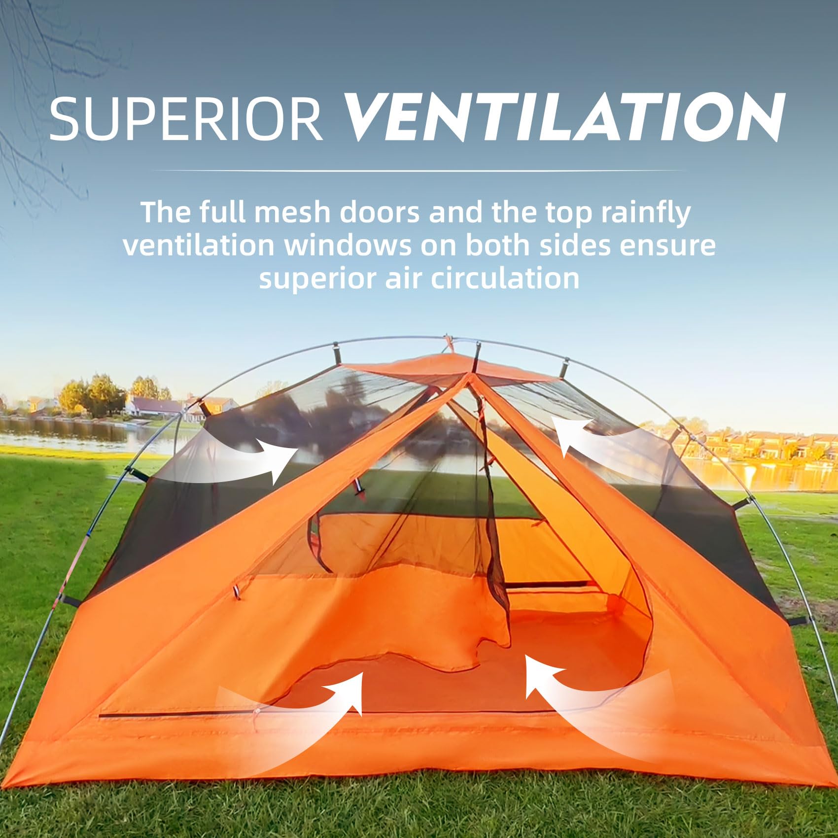 Clostnature Taurus freestanding setup allows tool-free pitching on varied terrain.