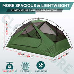 Clostnature Taurus interior spaciousness highlights comfortable sleeping space on trails.