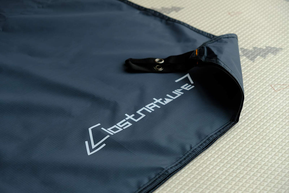 Clostnature tent footprint compact storage bag folds into a cellphone-sized pouch
