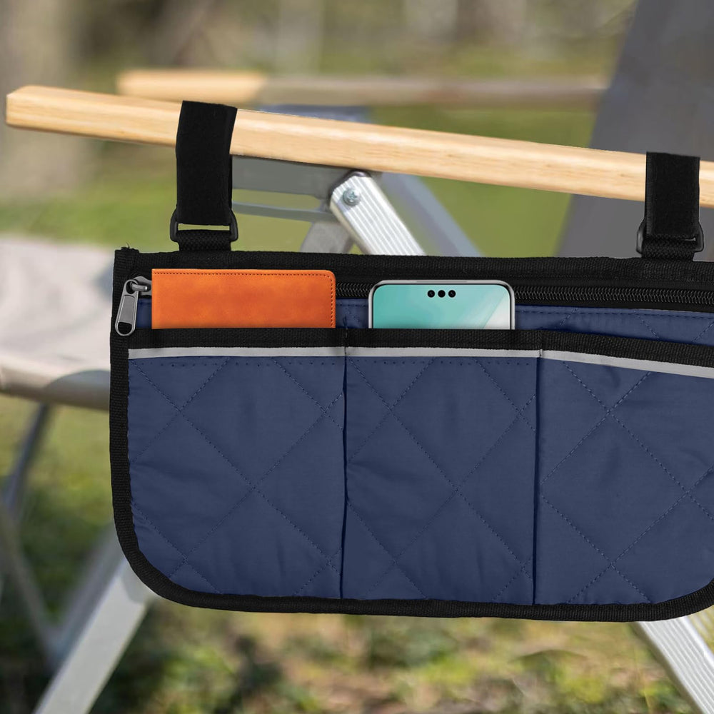 Cloudpower chair bag with reflective strip enhances safety in low light.