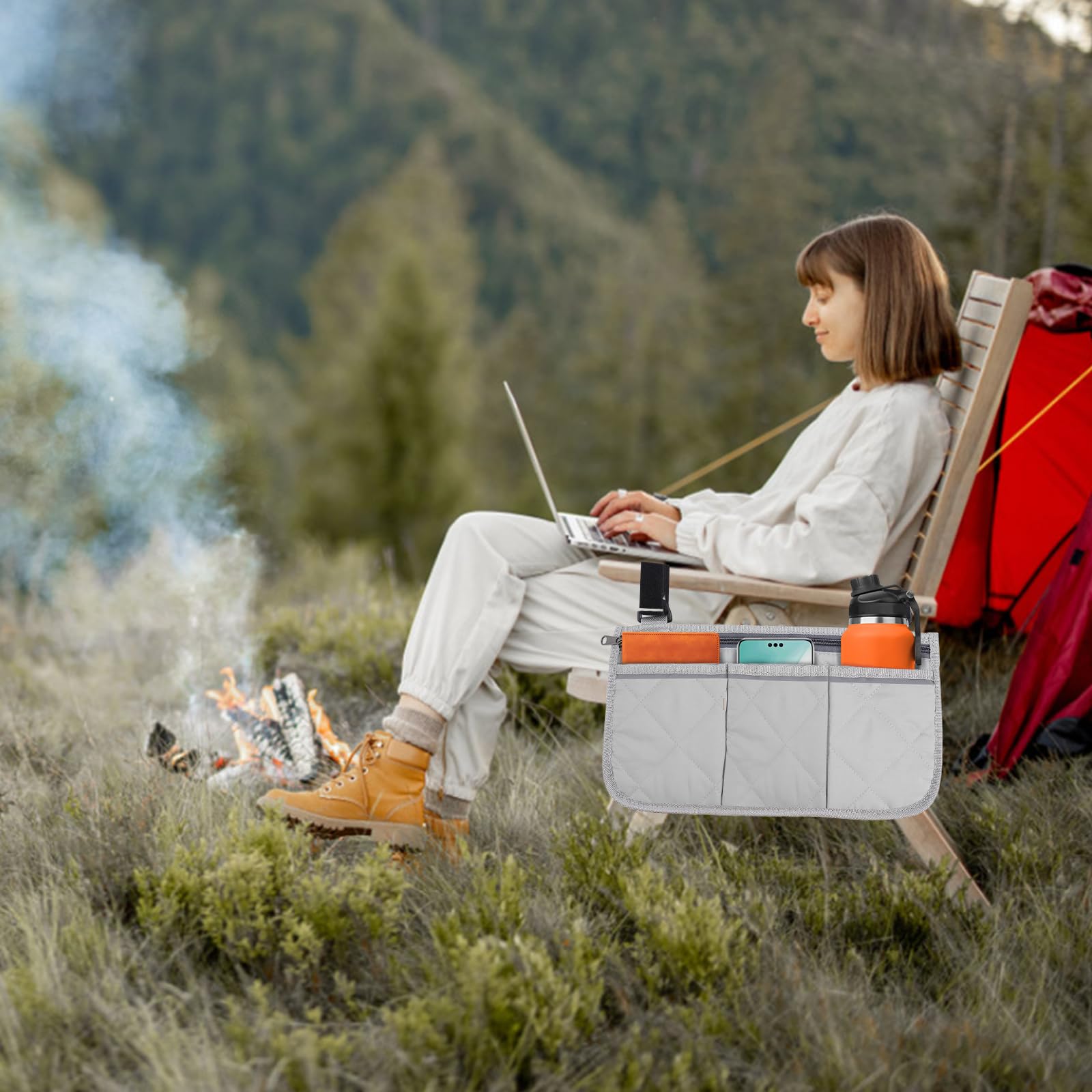 Cloudpower gray canvas storage for beach chair and outdoor use.