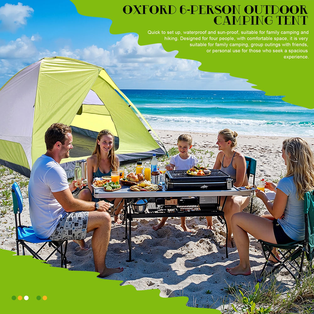 Cludcofa Dome 6 person tent built in storage for organization