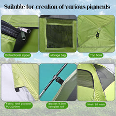 Cludcofa Dome 6 person tent detachable canopy for shade
